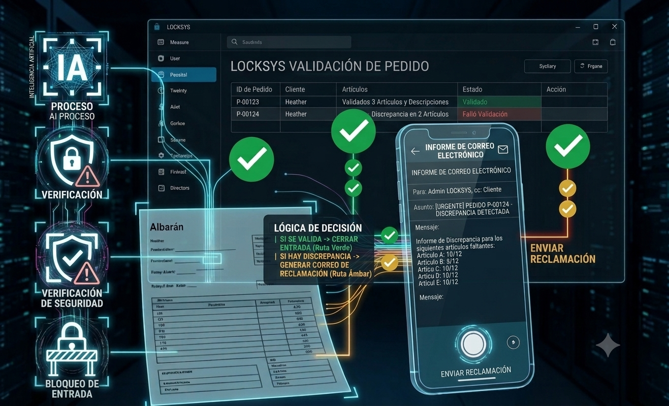 Lógica de decisión automática: validación de pedido o generación de reclamación